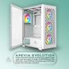 Apevia EVOLUTION-WH Evolution Mid Tower Gaming PC Case w/ 6x 120mm PWM ARGB Fans, 366 RGB Light Modes, 1x Metal Plate Mesh Front Panel, 1x Door Swivel Style Magnetic Glass Side Panel, 2x USB3.0, White view 2