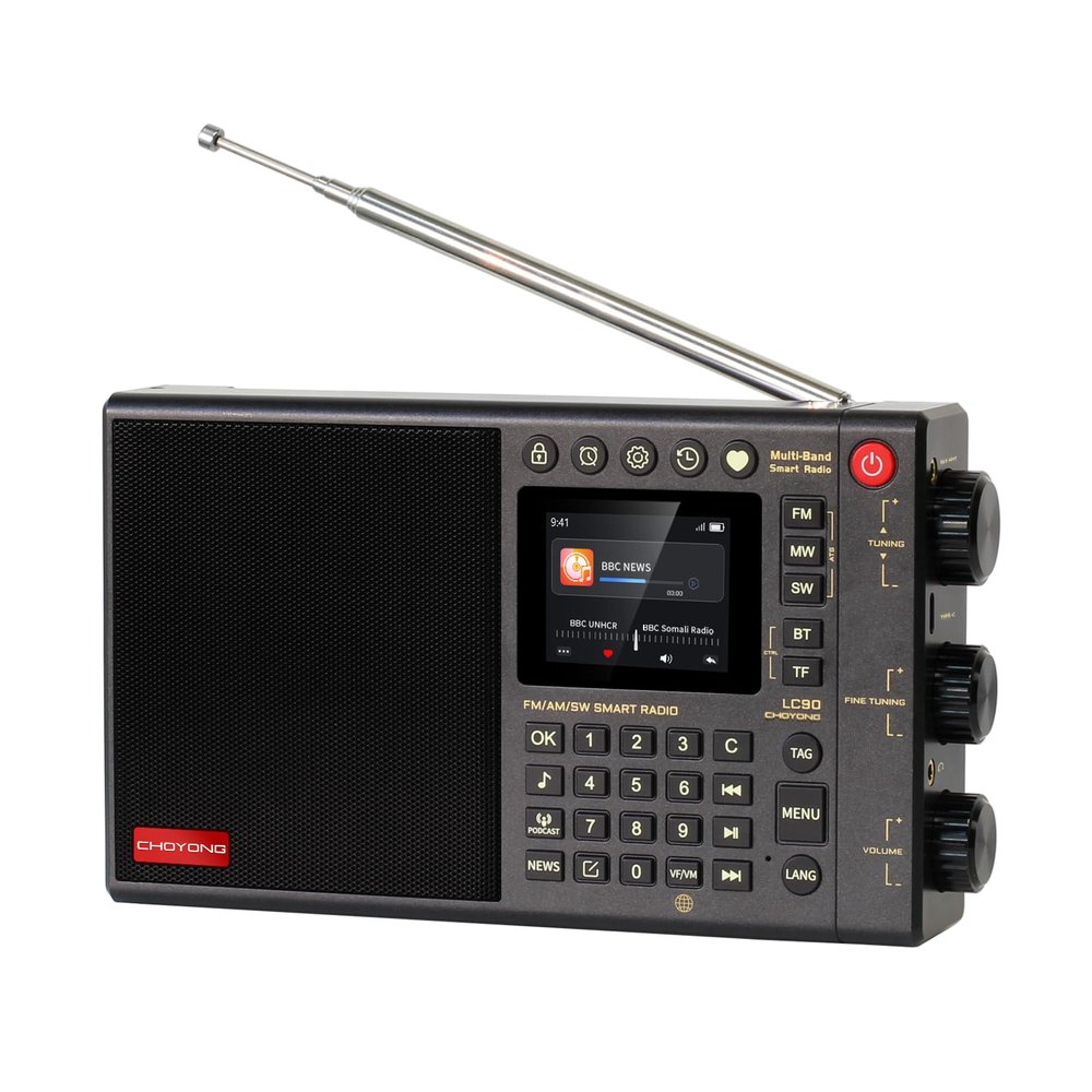 CHOYONG LC90 Multi-Band Smart Internet Radio Portable AM/FM, Longwave and Shortwave Radio with WiFi/4G, Bluetooth, TF CardPortable Shortwave Receiver with SSB,choyoung Radio
