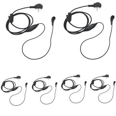 Pdflie 2 Way Radio Earpiece with PTT Mic for Motorola Yaesu Vertex Standard VX-261 EVX-261 EVX-531 EVX-534, Walkie Talkies Speaker Microphone Earbud in-Ear Headset (6 Pack)