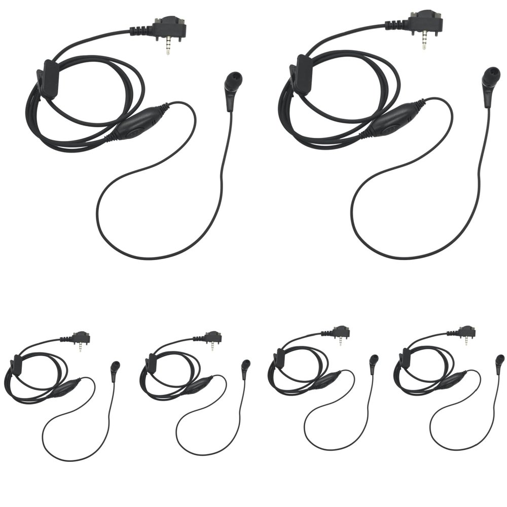 Pdflie 2 Way Radio Earpiece with PTT Mic for Motorola Yaesu Vertex Standard VX-261 EVX-261 EVX-531 EVX-534, Walkie Talkies Speaker Microphone Earbud in-Ear Headset (6 Pack)