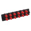 Duogalia 12 Simplex ST Fiber Patch Panel with Simplex Singlemode Red ST Adapters, 12 Fiber Ports view 1