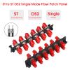 Duogalia 12 Simplex ST Fiber Patch Panel with Simplex Singlemode Red ST Adapters, 12 Fiber Ports view 4