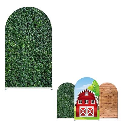 Ellteecz Green Leaves Arches Backdrop Cover with Stand for Kids Cows Birthday Party Arch Background Stand Stretchy Fabric Covers Baby Shower Wedding Parties Decor Decorations 3.3x6.5FT