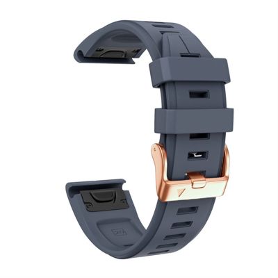 CZKE For Garmin Fenix 6S 5S 7S Watchband 20mm Bracelet For Fenix 6s Pro 5s Plus Rose Gold Buckle Silicone Quick Replacement Wrist Straps (Color : Navy, Size : Fenix 5S 5S Plus)
