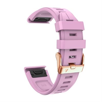AEMALL For Garmin Fenix 6S 5S 7S Watchband 20mm Bracelet For Fenix 6s Pro 5s Plus Rose Gold Buckle Silicone Quick Replacement Wrist Straps (Color : Pink, Size : Fenix 7S)