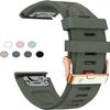 AEMALL 20mm Watch Band Replacement for Garmin fenix 5S/5S Plus/6S/7S/Instinct 2S/D2, Quick Fit Soft Silicone Strap with Rose Gold Buckle Breathable Waterproof Wristband Accessory (Color : Army Green view 1