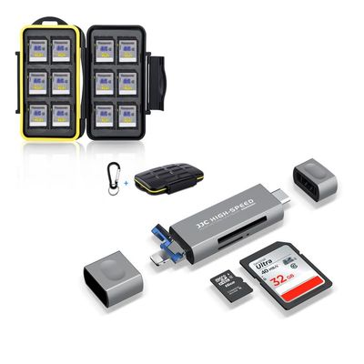 3IN1 SD Card Reader for iPhone iPad MacBook+12 Slots SD Card Case