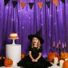 SquarePie Sequin Backdrop Less Transparent Background Sparkly Curtain for Wedding Halloween Party 8FT x 8FT Purple view 2