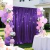 SquarePie Sequin Backdrop Less Transparent Background Sparkly Curtain for Wedding Halloween Party 8FT x 8FT Purple view 4