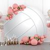 Renaiss 6x6ft White Volleyball Round Backdrop Cover Volleyball Club Circle Photography Background Outdoor Sports Themed Birthday Baby Shower Fans Event Athletes Party Decor Arch Photo Booth Props view 4
