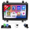 10" Android Car Stereo Radio Compatible for Cadillac CTS 2003-2007, for Cadillac SRX 2004-2008 Car Double Din Radio with Carplay Android Auto GPS Navigation BT FM Radio AHD Backup Camera Mic view 2