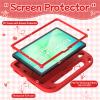 BMOUO Kids Case for Samsung Galaxy Tab A11+ Plus 11 2026/A9+ Plus 2023 11 inch Tablet, with Screen Protector, Shockproof Lightweight Stand Handle Galaxy Tab A11 Plus/A9 Plus Case for Kids,Red view 3