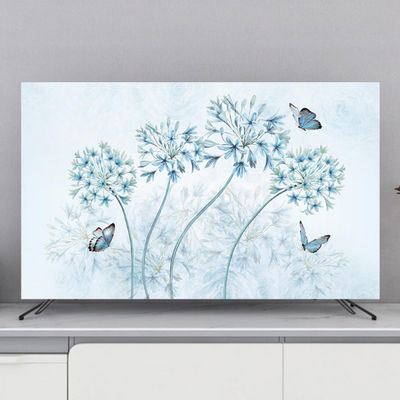 GSGC TV Cover TV Dust Cover Floral Painting Pattern TV Screen Protectors Cover 32-80 Inches Indoor Art Decoration TV Display Protector for LED LCD Hanging Desktop Curved Universal