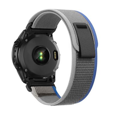 OUTVI Trail Loop Nylon Band compatible with garmin fenix 5x 6x 7x 3 hr 26mm quick fit bands Epix Pro Gen 2 51mm Enduro 2 D2 Delta PX BRAVO Rugged Braided Elastic Weave Strap men women LIGHT GRAY