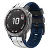 OUTVI 26mm watch band for garmin fenix 5x 6x Pro 7x 3 hr Epix Pro Gen 2 51mm Enduro 2 Descent Mk1 Mk2 Mk2i Mk3i tactix dual colors rugged silicone quick fit 26 watch bands men women WHITE BLUE view 1
