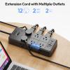 Extension Cord 15FT, NTONPOWER 12 Outlets & 4 USB Ports (2 USB C), 3 Side 3 Prong Outlet Extender, Long Cord Power Strip with USB Ports, Flat Plug Wall Mounted for Home Office, SurgePro view 4