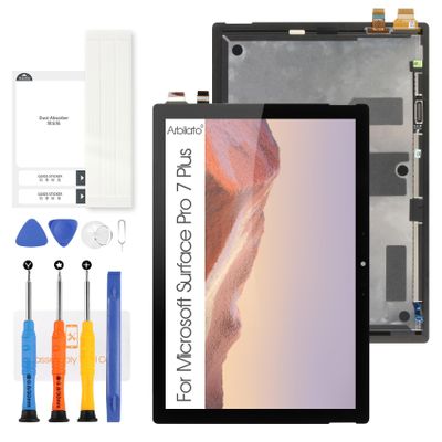 LCD for Microsoft Surface Pro 7 Plus Screen Replacement for Surface Pro 7+ LCD Screen 1960,1961 Touch Display Digitizer Assembly Repair Parts(Black Without LCD Flex Conversion
