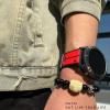 OUTVI 26mm watch band for garmin fenix 5x 6x Pro 7x 3 hr Epix Pro Gen 2 51mm Enduro 2 Descent Mk1 Mk2 Mk2i Mk3i tactix dual colors rugged silicone quick fit 26 watch bands men women RED BLACK view 3