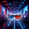 1Pcs Black Adult Black Frame Red Blue 3D Glasses for Dimensional Anaglyph Movie Game 3D Viewing Glasses view 2