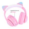 SUMERBEE Cat Ear Kids Headphones Wireless, LED Light up Bluetooth Headphones with Microphone for Toddler/Teenagers/Adult (Pink Pro) view 4