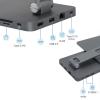 Gavigain 10 in 1 USB C Hub,USB C Hub Stand/Holder,10 in 1 Docking Station Support 4K HD and Play Foldable USB C Adapter USB C Docking Station with Vertical Stand for Tablet Mobile Phone(Grey) view 4