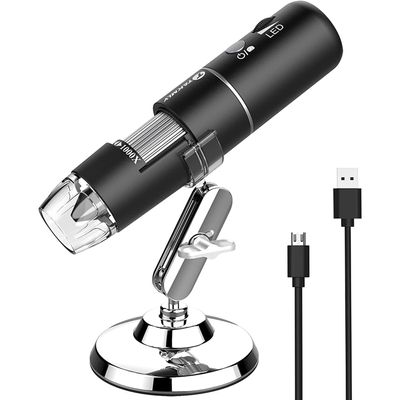 Handheld USB Digital Microscope, 50X-1600X Magnification Handheld Digital Microscope with with 8 LED & Stand, Portable Digital Microscope Microscope Camera for Kids Adults, Portable Pocket Microscope