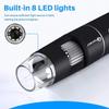 Handheld USB Digital Microscope, 50X-1600X Magnification Handheld Digital Microscope with with 8 LED & Stand, Portable Digital Microscope Microscope Camera for Kids Adults, Portable Pocket Microscope view 3
