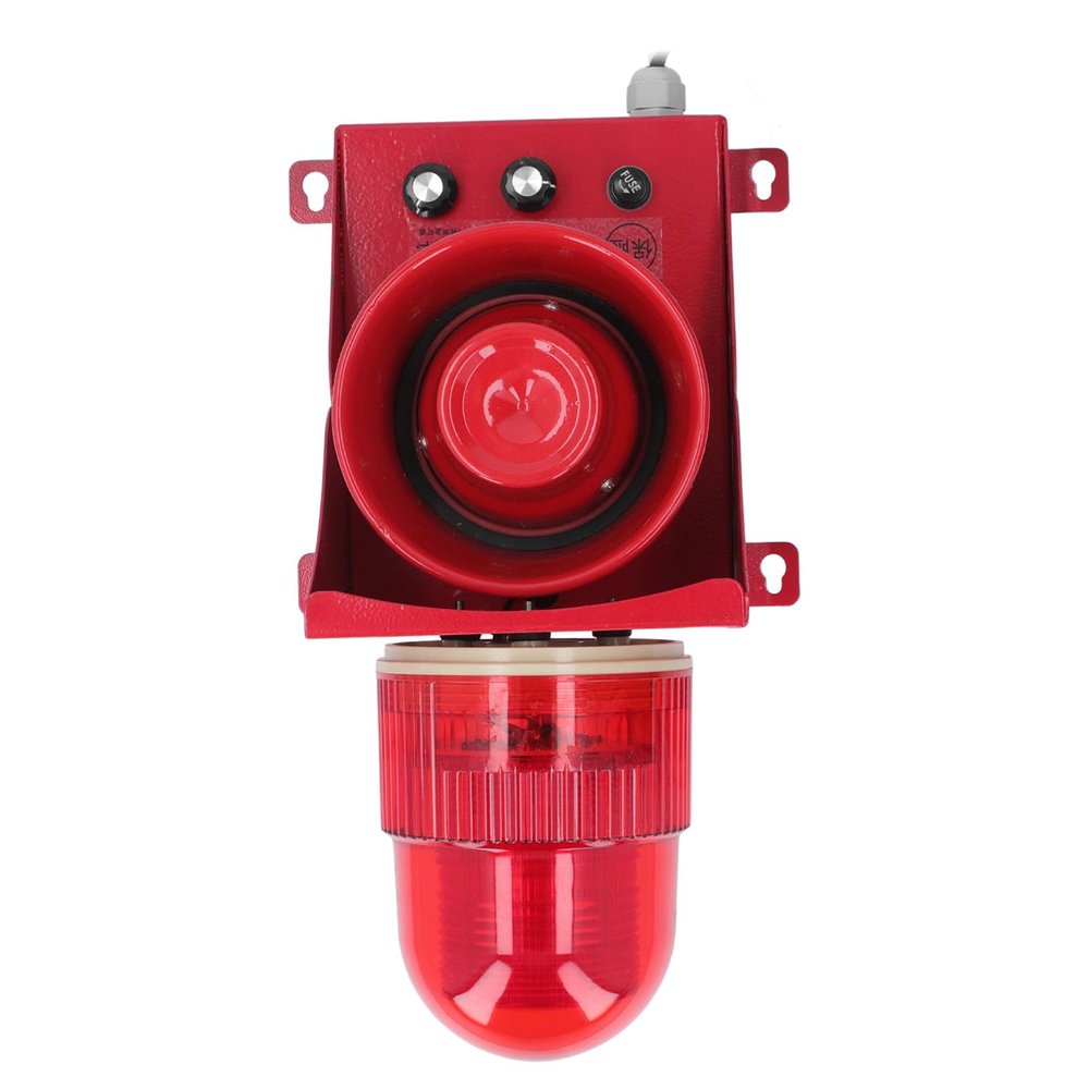 Industrial Siren Alarm 130dB High Decibel LED Strobe Horn Alarm LED Strobe Horn Clear Emergency Warning Light Outdoor (DC24V)