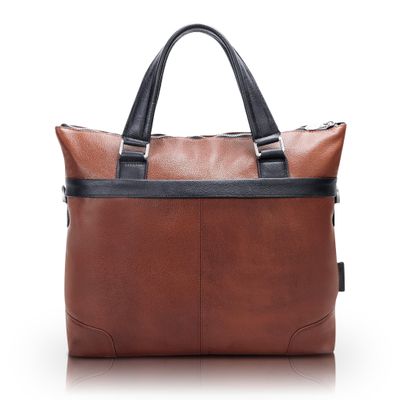 15" Leather, Two-Tone, Laptop & Tablet Briefcase