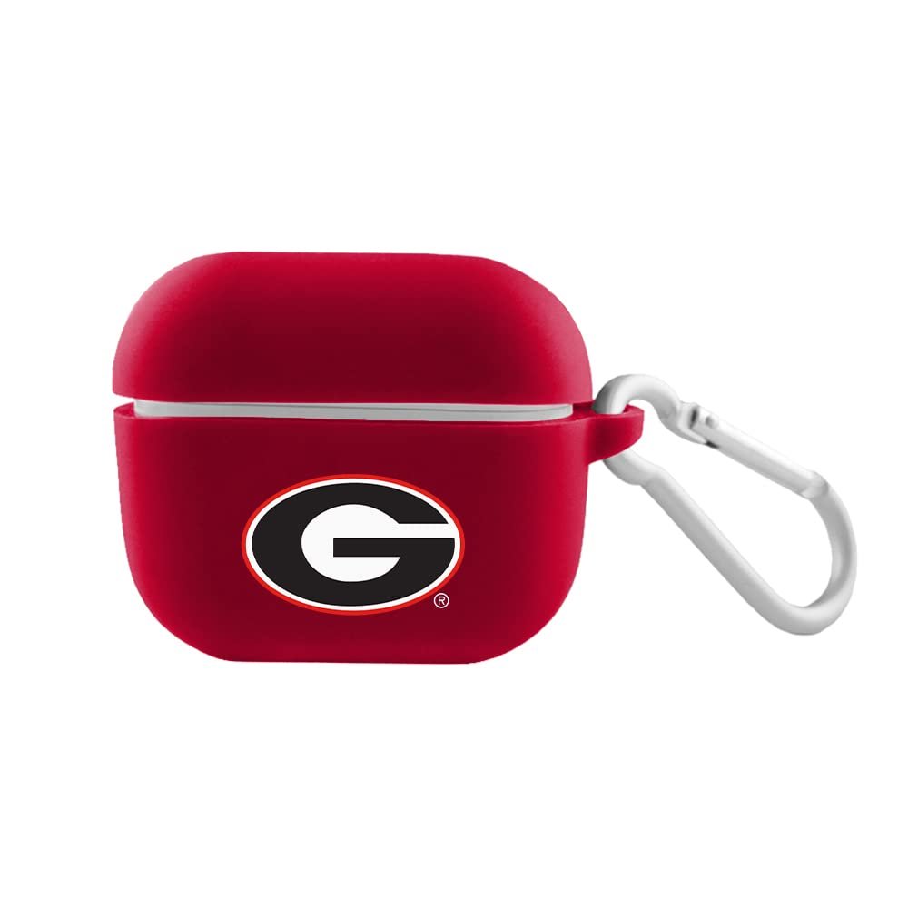 AudioSpice Collegiate Georgia Bulldogs Silicone Cover for Apple AirPods (3rd Generation) Case with Carabiner