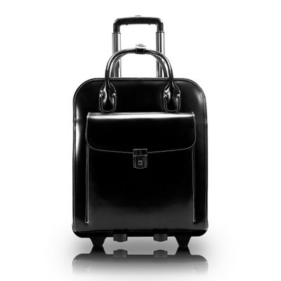 15" Leather Vertical Patented Detachable -Wheeled Ladies' Laptop Briefcase"