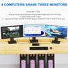 8K@60Hz 2 Displayport +HDMI USB3.0 KVM Switch 3 Monitors 4 Computers, 2 DP 1.4 +HDMI 2.1 Triple Monitor KVM Switch with Audio Microphone +3 USB3.0 Ports, Triple Monitor Keyboard Mouse Switcher view 3