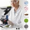 AmScope B120C-R 40X-2500X USB-C Rechargeable Battery-Powered Student Binocular Compound Microscope w/3D Two-Layer Mechanical Stage, Achromatic Objectives, & LED Illuminator view 3