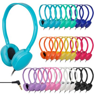 TJZXGUI 100 Pack Bulk Headphones for Classroom School,Wholesale Earphones Class Set for Students Teens and Adult10 Colors