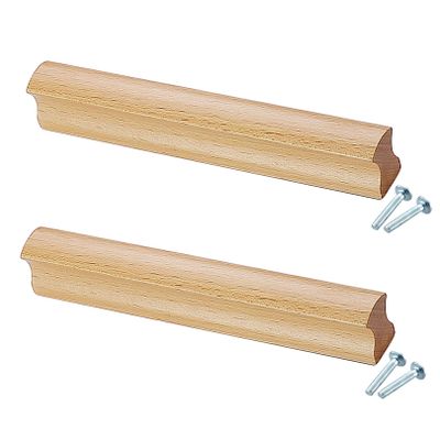 DubMag Wood Handle,Wardrobe Handles,2 PCS Modern Drawer Kitchen Cupboard Strip Pulls Bathroom Wardrobe Handle Furniture Dresser,with Screw (Length: 132mm) (Size : Length: 300mm)