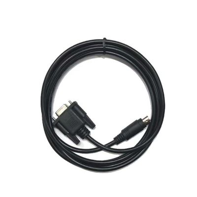 TP04G-HW for E-Series, S-Series, H-Series, N-Series PLC and TP02G, TP04G, TP05G, TP08G etc. 9-hole-4-pole S-Pole Male Plug Communication Cable Black 3m