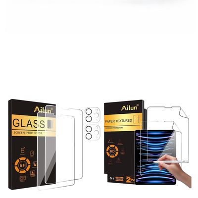 Ailun 2 Pack iPad Pro 11 2020/2021 Screen Protector + 2 Pack Lens Protector and Paper Textured Screen Protector for iPad Air 4/5 Generation, 10.9 inch, iPad Pro 11 Inch