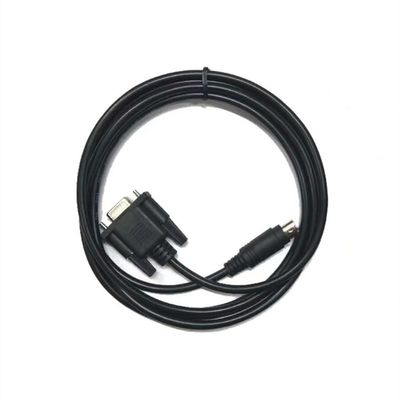 AK-HW for E Series, S Series, H Series, N Series PLC and Touch Screen Display Control SA, SK, AK Series Communication Cable, 9 Holes - 4 Pole S-Plug, Black 3 Meters