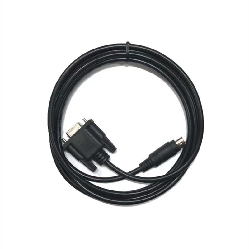 AK-HW for E Series, S Series, H Series, N Series PLC and Touch Screen Display Control SA, SK, AK Series Communication Cable, 9 Holes - 4 Pole S-Plug, Black 3 Meters