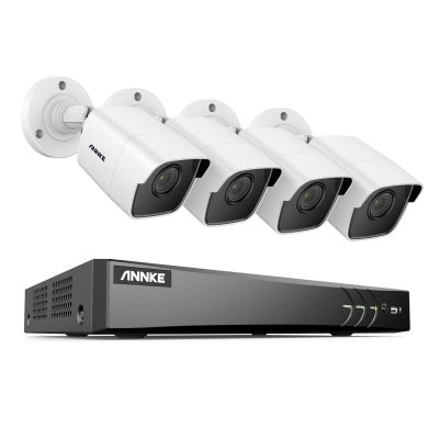ANNKE 8CH Security Camera System, H.265+ 5-in-1 4K DVR Recorder with AI Human/Vehicle Detection, 4X 5MP IP67 CCTV Outdoor Cameras with 100ft Night Vision, Smart IR, Work with Alexa, NO Hard Drive