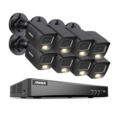 ANNKE 8CH Security Camera System, H.265+ 5-in-1 4K DVR Recorder with AI Human/Vehicle Detection, 8X 3K IP67 CCTV Bullet Black Cams with Smart Dual Light, Built-in Mic, Work with Alexa, NO Hard Drive