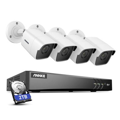 ANNKE 8CH Security Camera System, H.265+ 5-in-1 4K DVR Recorder with AI Human/Vehicle Detection, 4X 5MP IP67 CCTV Outdoor Cameras with 100ft Night Vision, Smart IR, Work with Alexa, 2TB Hard Drive
