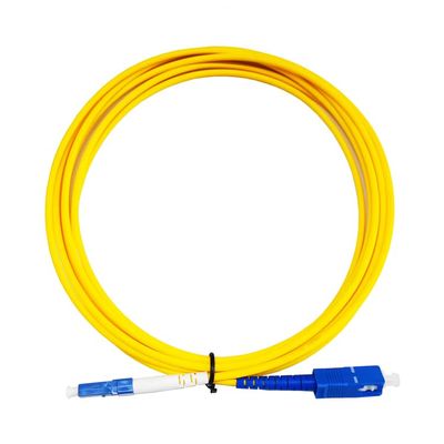 Single Mode Single Core Fiber Optic Patchcord LC-SC Single Mode Fiber Optic Patchcord Pigtail Patchcord Fiber Optic Cable Yellow Single Length : 10m