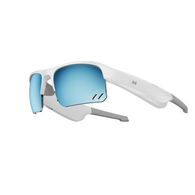 SANGSTRE Sports Audio Sunglasses, Smart Bluetooth Glasses for Cycling,Running,and Hiking. White Frame & Tinted Mirror Green