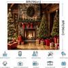 EMTOBT 8x8ft Christmas Fireplace Theme Backdrops Indoor Glitter Merry Xmas Trees Gifts Interior Vintage Xmas Stockings Photography Background Kid Birthday Baby Shower Photo Shoot Booth Props BJZYEM381 view 3