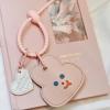 Yohulod Leather Keychain Holder Case for Airtag, Pink Anti-Scratch Protective Cute AirTag Case Cover with Key Ring for Women Kids view 2