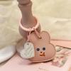 Yohulod Leather Keychain Holder Case for Airtag, Pink Anti-Scratch Protective Cute AirTag Case Cover with Key Ring for Women Kids view 3