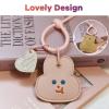 Yohulod Leather Keychain Holder Case for Airtag, Pink Anti-Scratch Protective Cute AirTag Case Cover with Key Ring for Women Kids view 4