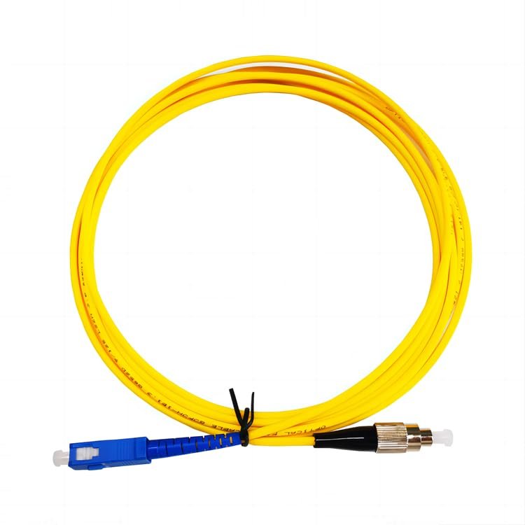 Single Mode Single Core Fiber Optic Patchcord SC-FC Single Mode Fiber Optic Fiber Optic Patchcord Pigtail Patchcord Fiber Optic Cable Yellow Single Length: 20m
