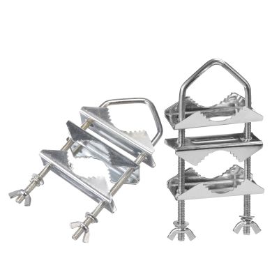 Superbat Double Antenna Mast Clamp 2-Sets Antenna Mast to Mast Clamp V Jaw Block with U Bolts,Heavy Duty Mast to Mast Mount Bracket Kit for Outside Antennas,Flag Pole,Umbrella Parasols